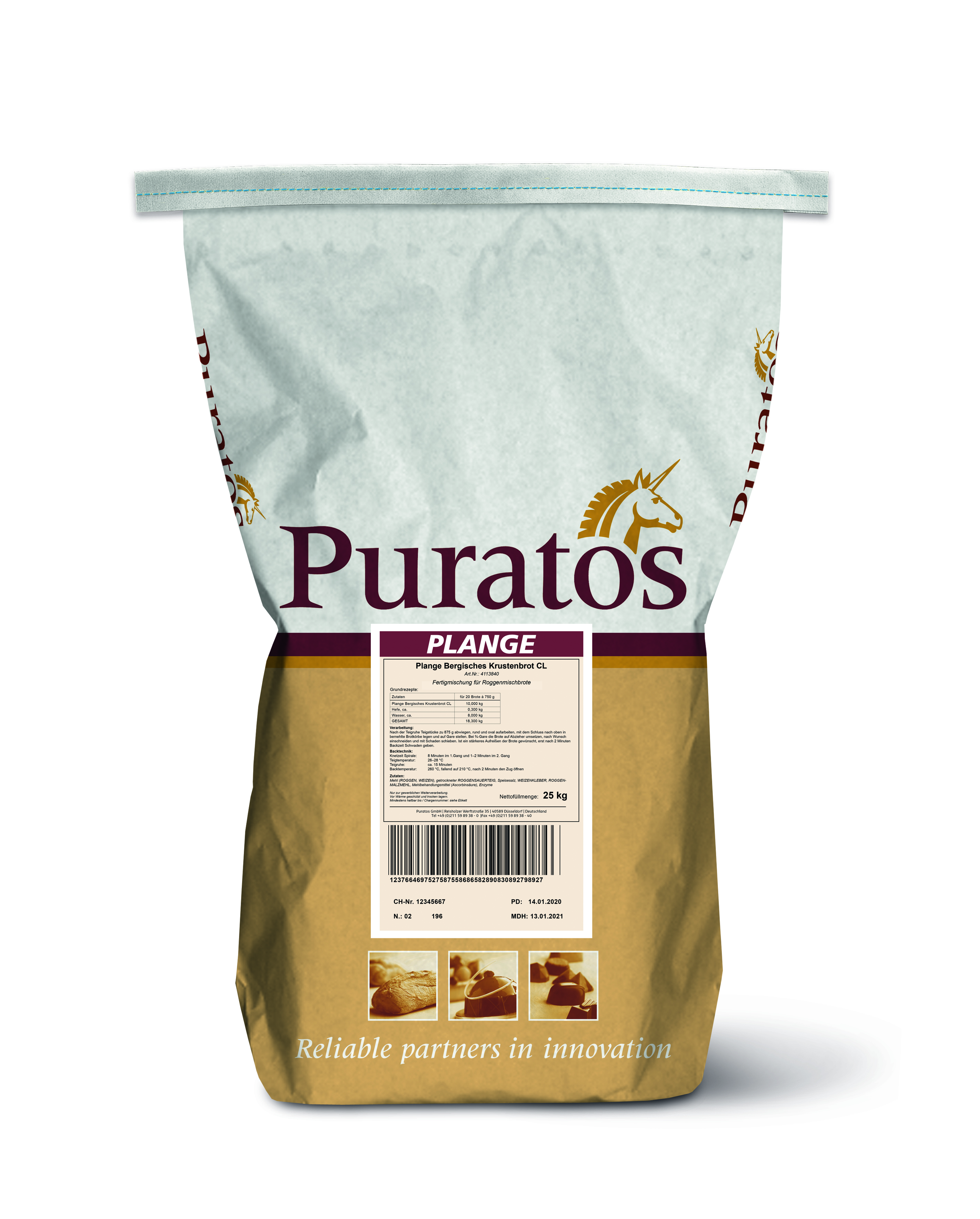 Plange Bergisches Krustenbrot 25kg