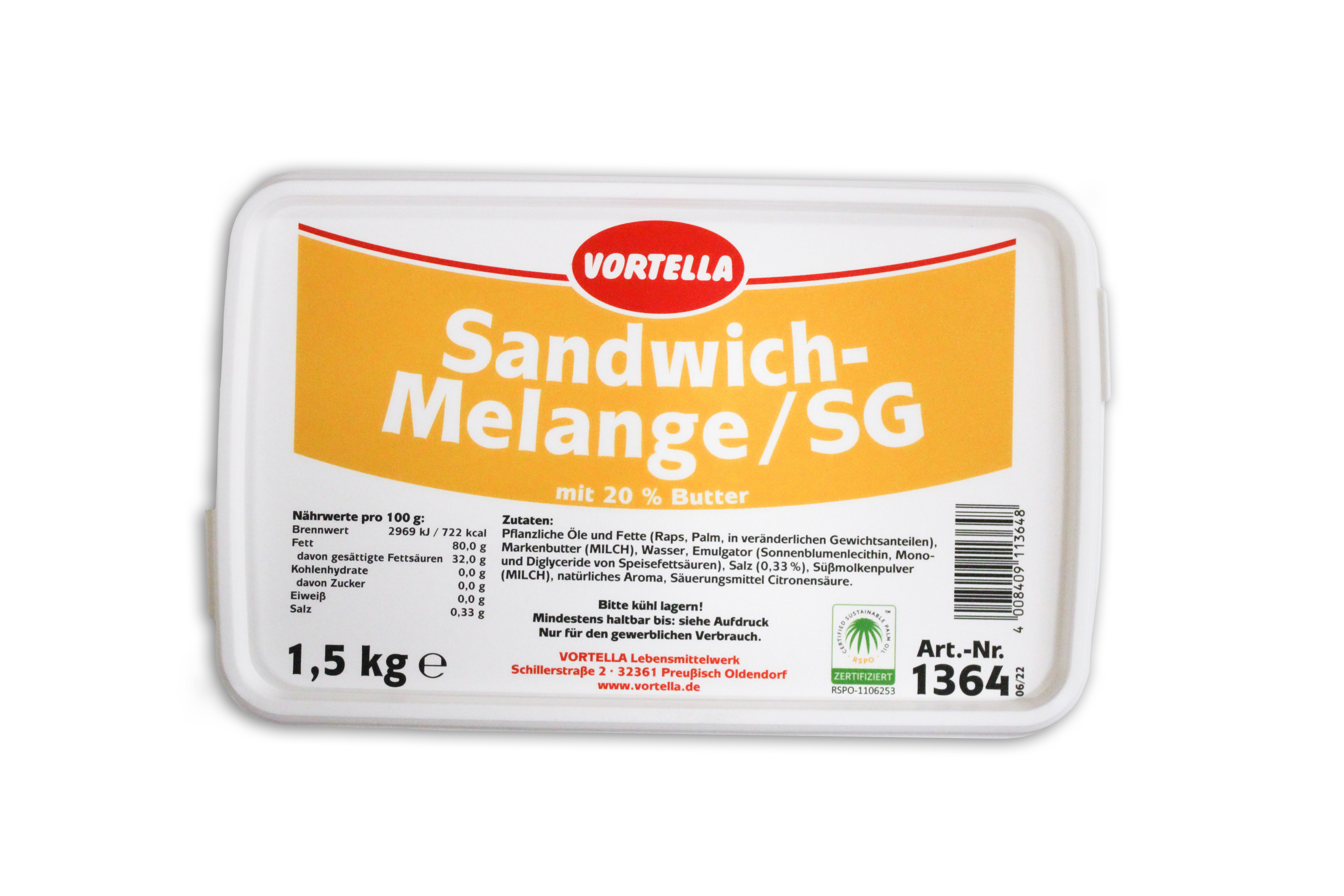 Sandwichcreme Melange 20%Butter 1,5kg