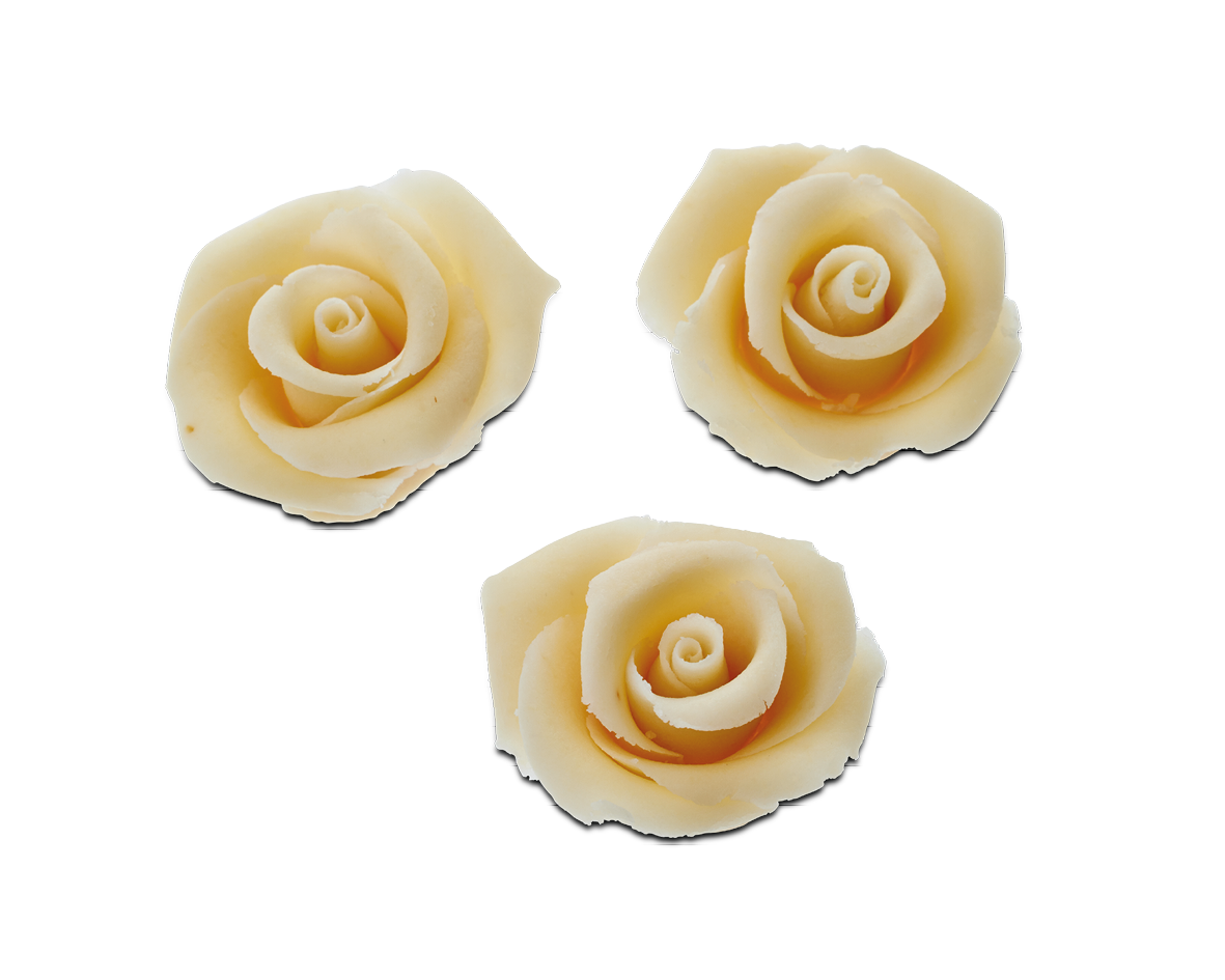 DreiDoppel Dekor Marzipan Rosen, weiß groß