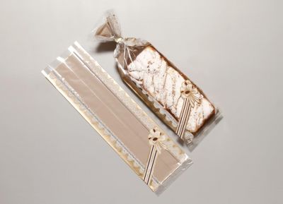 Stollenbeutel PP Mit Goldenen Sternen - 20+7x48cm (10 Stück)